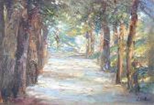 Park Stryjski We Lwowie Oil Painting by Erno Erb