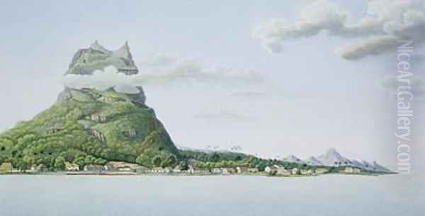 View of the Island of Bora Bora Oil Painting by Lejeune and Chazal, Antoine