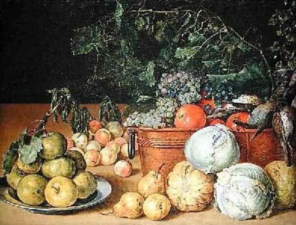 Still Life with Fruit 1642 Oil Painting by Gottfried Libalt