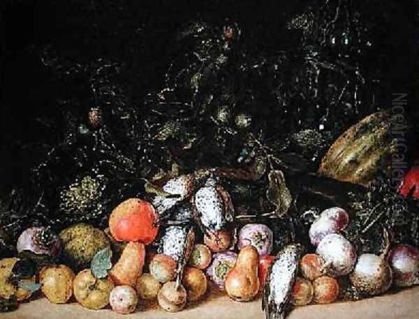 Still Life with Fruit and Vegetables Oil Painting by Gottfried Libalt