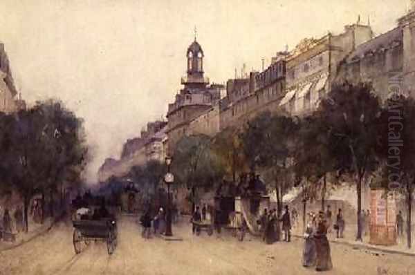 The Boulevard des Italiens Paris 1887 Oil Painting by J. Little