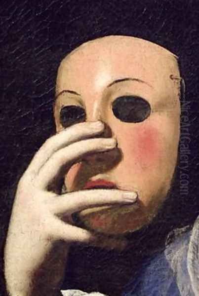 Woman with a Mask Oil Painting by Lorenzo Lippi