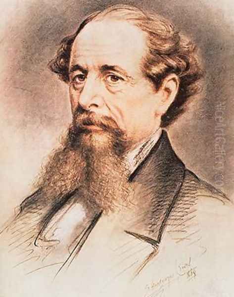 Portrait of Charles Dickens 1869 Oil Painting by E. Goodwyn Lewis