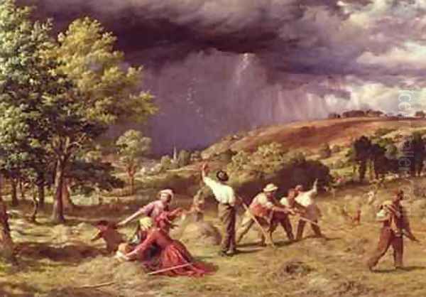 A Thunder Shower 1859 Oil Painting by James Thomas Linnell