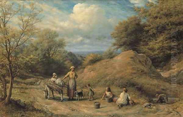 Cottager and Tramps Oil Painting by James Thomas Linnell