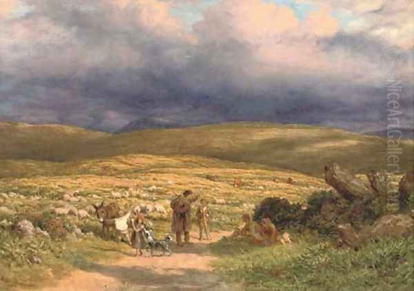 On the moor Oil Painting by James Thomas Linnell