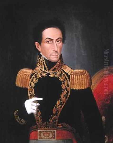 Simon Bolivar 1783-1830 Oil Painting by Juan Lovera