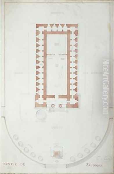 Plan of the Temple of Solomon in Jerusalem Oil Painting by Andre Lenoir