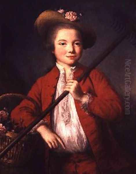 Portrait of Antoine Duplaa aged 9 Oil Painting by Marianne Loir