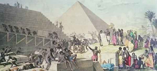 Construction of the Pyramids Oil Painting by H. Leutemann