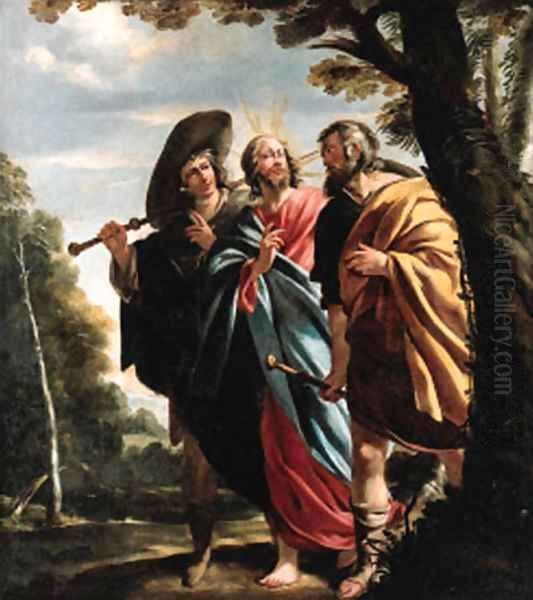 The road to Emmaus Oil Painting by Jacques de Letin