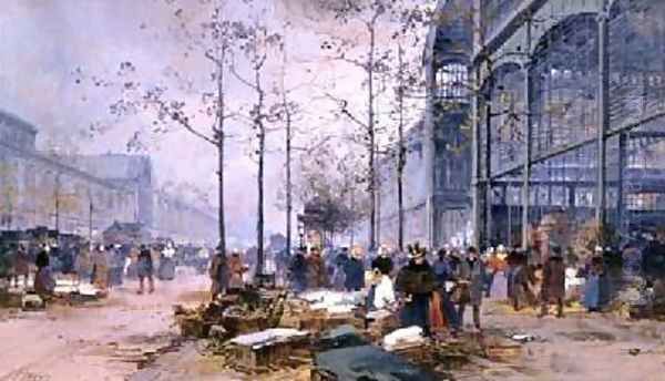 Les Halles Paris Oil Painting by Jacques Lieven