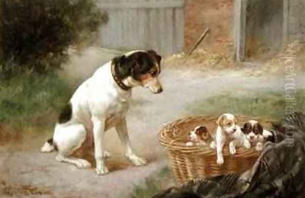 A Proud Mother 1910 Oil Painting by Raymonde Lynde