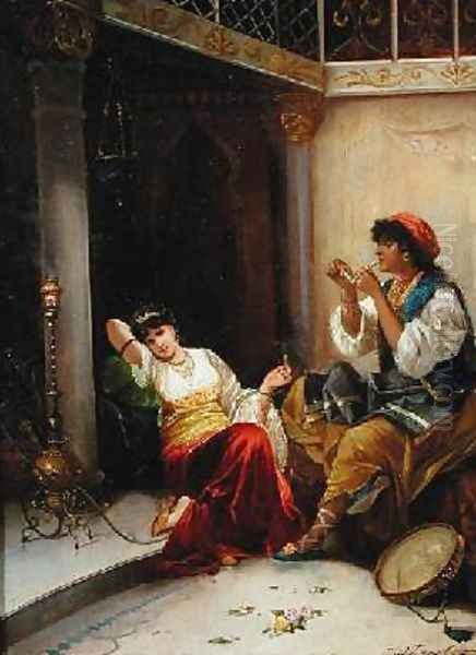 The Harem Beauties Oil Painting by Carl Libert August Lentz