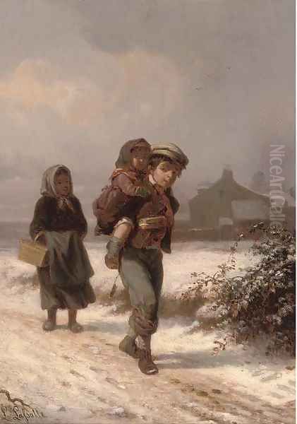 Homeward bound Oil Painting by Louis Simon Lassalle