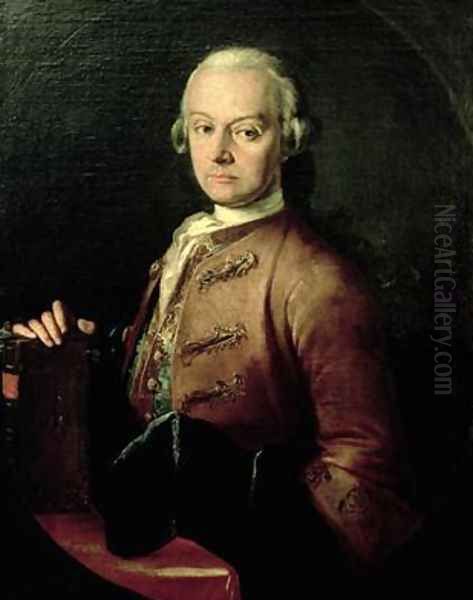 Johann Georg Leopold Mozart 1719-87 Oil Painting by Peter Anton Lorenzoni