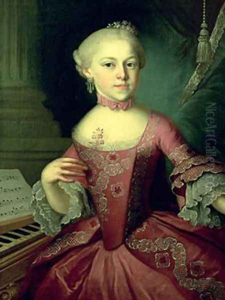 Maria-Anna Mozart called Nannerl 1751-1829 Oil Painting by Peter Anton Lorenzoni