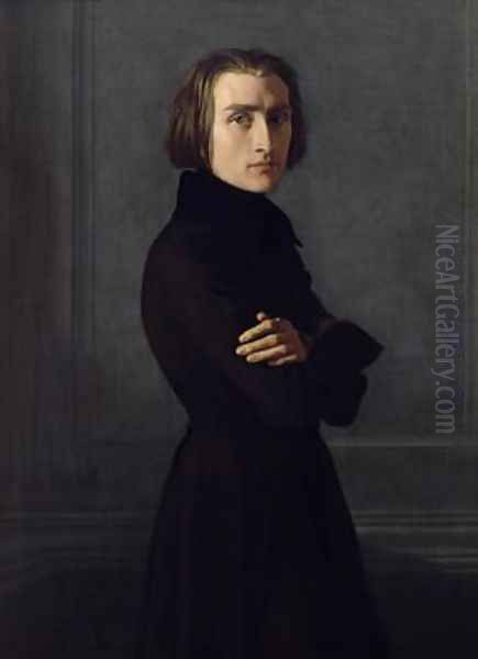 Portrait of Franz Liszt 1811-86 Oil Painting by Henri (Karl Ernest Rudolf Heinrich Salem) Lehmann