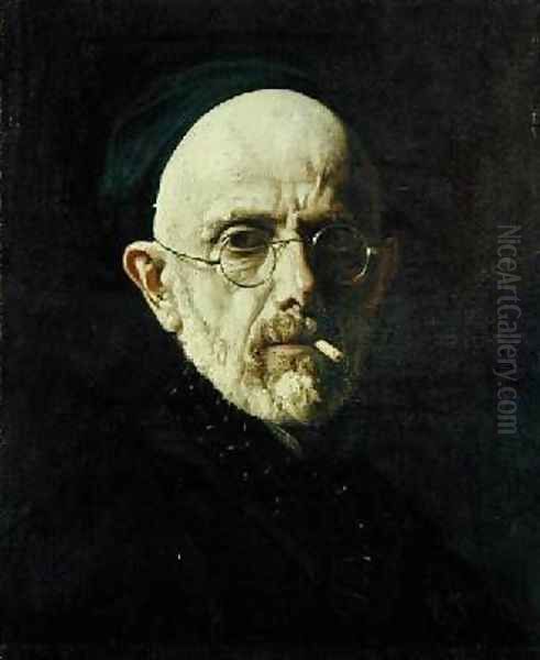 Self Portrait Oil Painting by Henri (Karl Ernest Rudolf Heinrich Salem) Lehmann