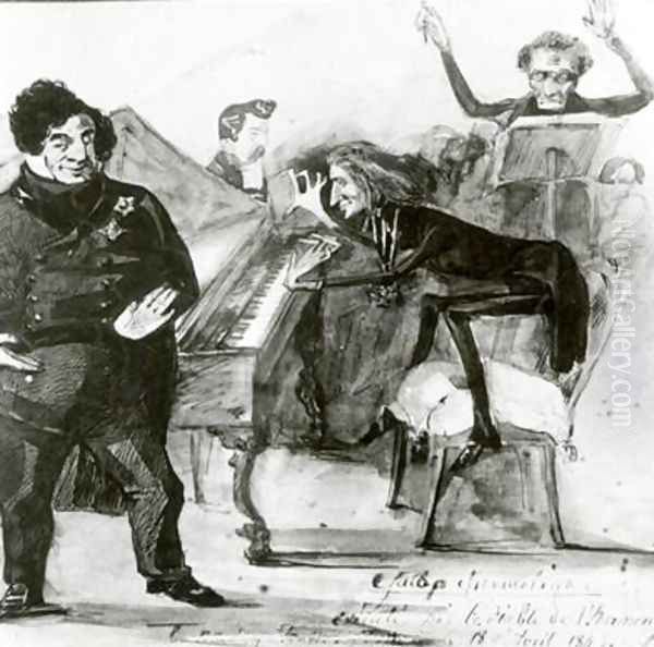 Galop Chromatique Caricature of Luigi Lablache Oil Painting by Henri (Karl Ernest Rudolf Heinrich Salem) Lehmann