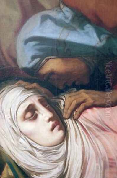 Virgin Mary at the Foot of the Cross Oil Painting by Henri (Karl Ernest Rudolf Heinrich Salem) Lehmann