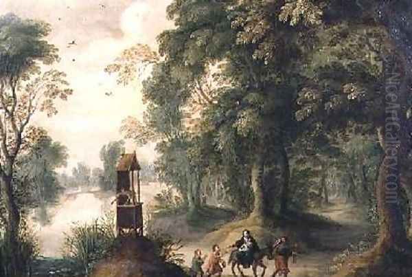 The Flight into Egypt Oil Painting by Jasper van der Lanen