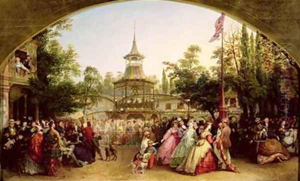 The Dancing Platform at Cremorne Gardens Oil Painting by Phoebus Levin