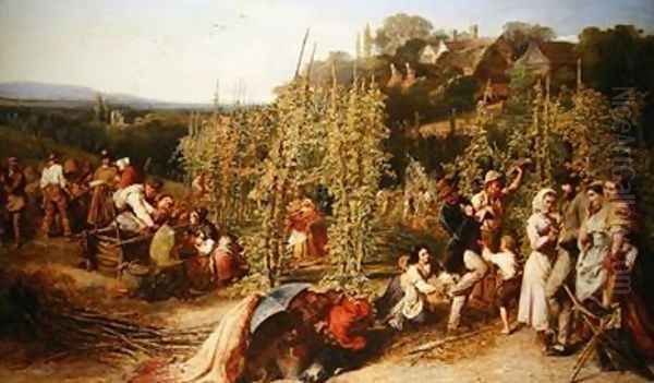 Life in the Hop Garden Oil Painting by Phoebus Levin