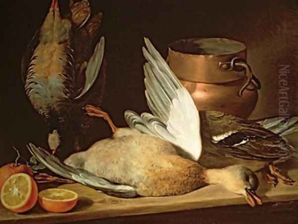 Still Life with Game Oil Painting by Jose Lopez-Enguidanos