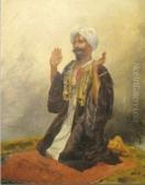 Marocain En Priere Oil Painting by Rudolph Ernst