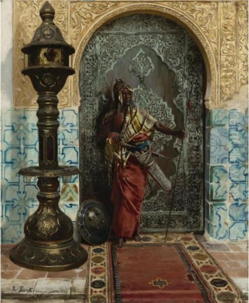 Nubian Guard Oil Painting by Rudolph Ernst