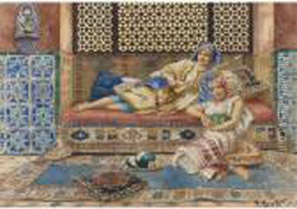 Harem Song Oil Painting by Rudolph Ernst