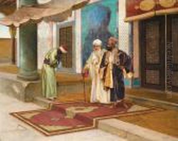 Leaving The Mosque Oil Painting by Rudolph Ernst