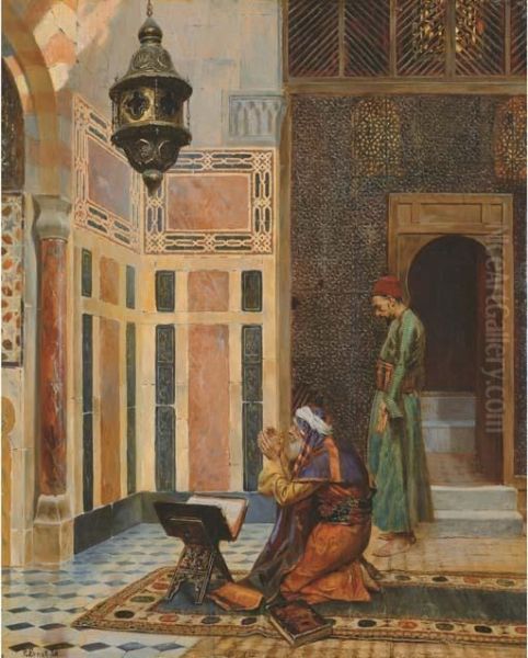 In The Mosque Oil Painting by Rudolph Ernst