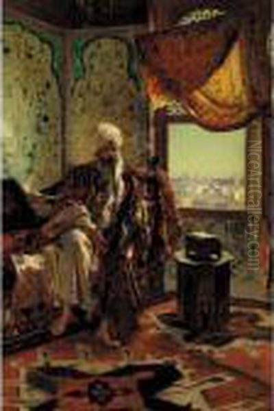 Smoking The Hookah Oil Painting by Rudolph Ernst