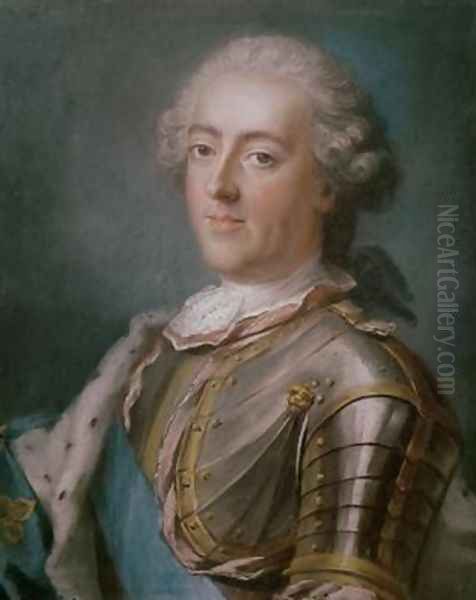 Portrait of Louis XV 1710-74 King of France Oil Painting by Gustav Lundberg