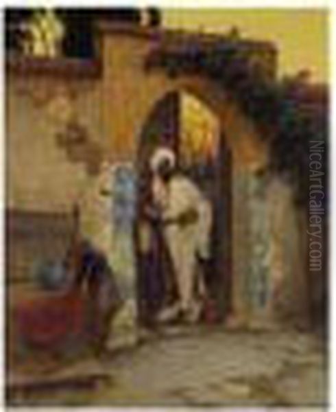 By The Entrance Oil Painting by Rudolph Ernst