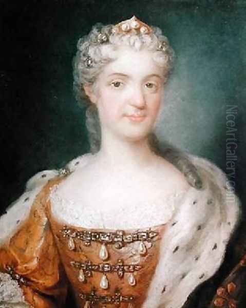 Portrait of Marie Leczinska 1703-68 Queen of France Oil Painting by Gustav Lundberg