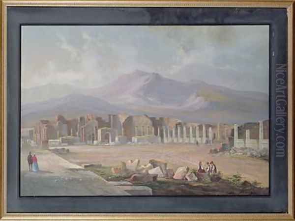 The Forum at Pompeii Oil Painting by P. Lapira