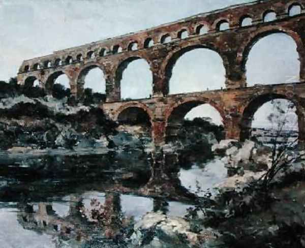 Pont du Gard Oil Painting by Emmanuel Lansyer