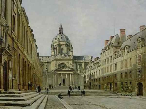 The Courtyard of the Old Sorbonne Oil Painting by Emmanuel Lansyer