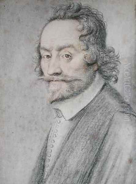 Portrait presumed to be Francois Quesnel 1543-1619 Oil Painting by Lagneau or Lanneau, Nicolas