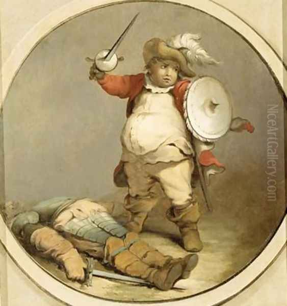 Falstaff with the Body of Hotspur 1786 Oil Painting by (attr.to) Loutherbourg, Philip James de