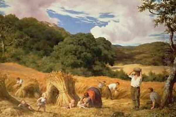 Cornfield in Surrey 1860 Oil Painting by William Linnell