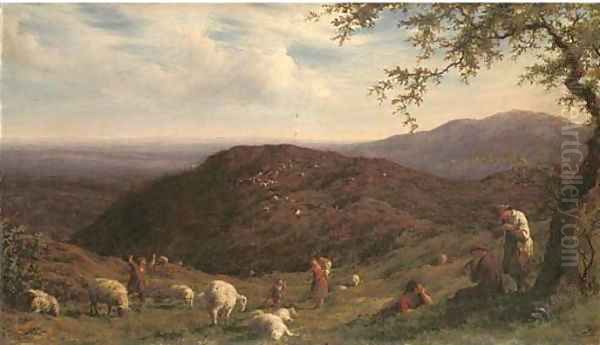 Gathering the flock Oil Painting by William Linnell