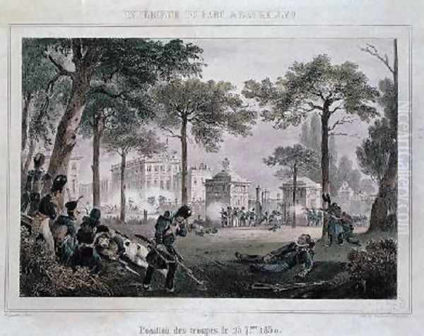 Troops in the Parc Royal Brussels Oil Painting by Lauters, Paulus