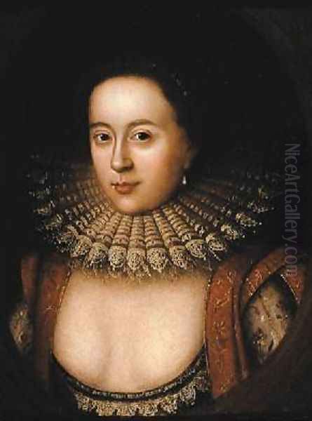 Portrait of Frances Howard 1590-1632 Countess of Somerset Oil Painting by William Larkin