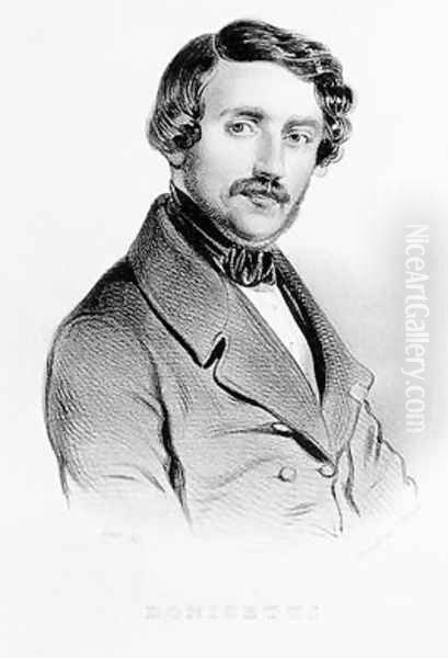 Portrait of Gaetano Donizetti 1797-1848 Italian composer Oil Painting by Carel Christian Anthony Last