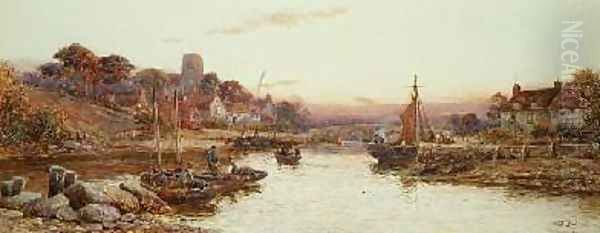 Wootton from the River 1902 Oil Painting by Walker Stuart Lloyd