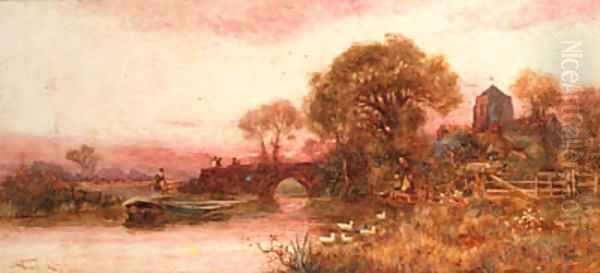 A golden evening Oil Painting by Walker Stuart Lloyd